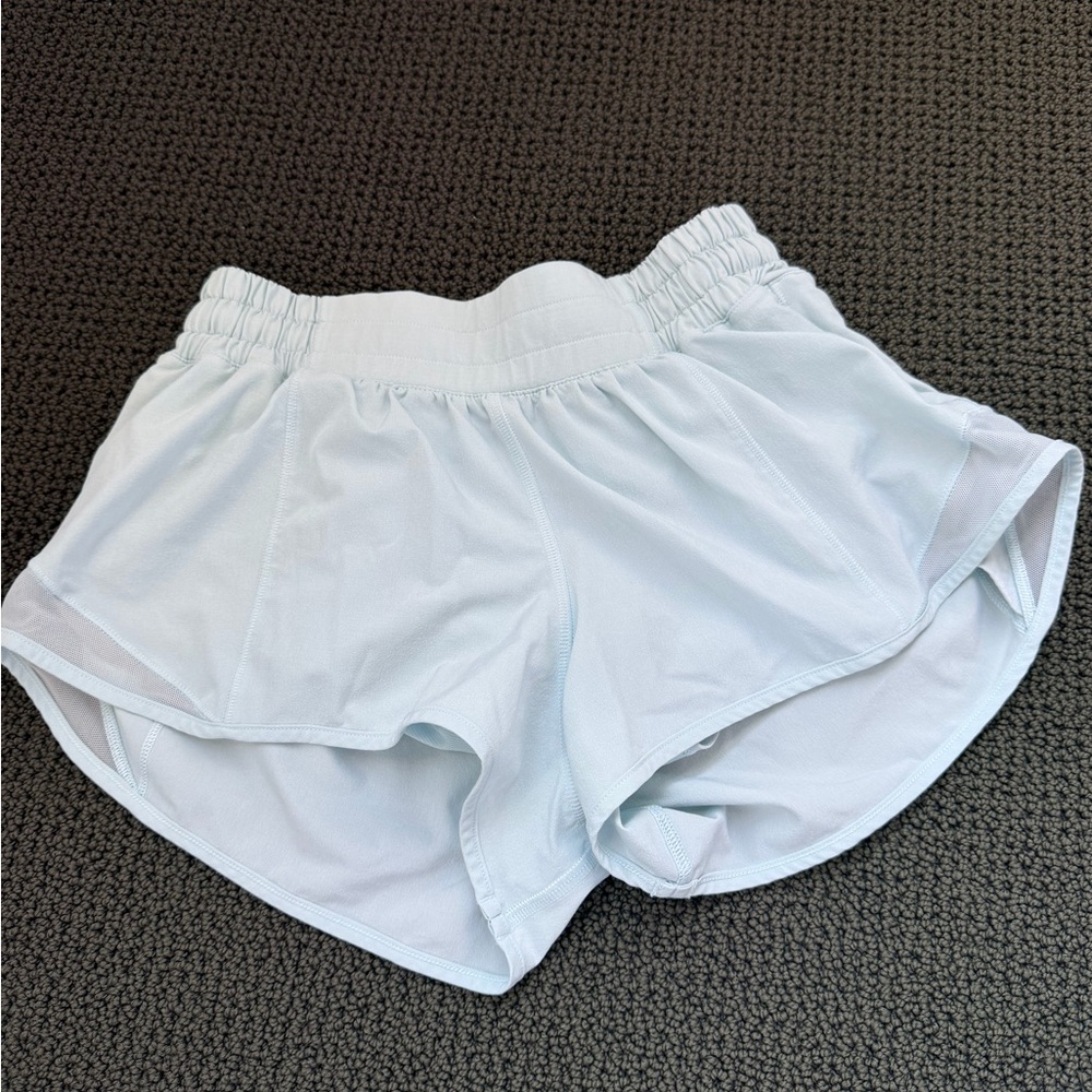 Light blue Hotty hot shorts. 2.5 inch. LIMITED EDITION. Size 4.